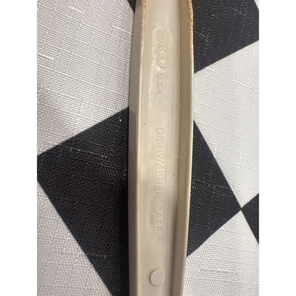Ekco USA Slotted Spoon Utensil Beige Kitchen Cooking Serving Utensil VTG